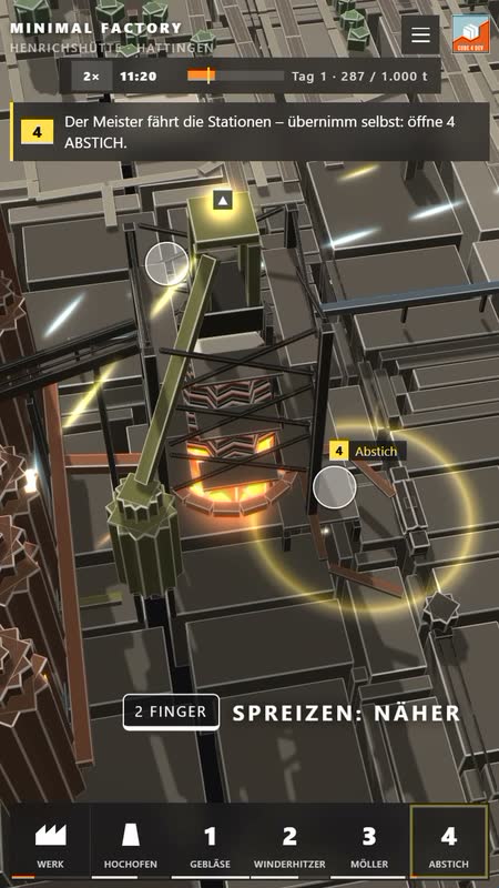 Minimal Factory: auf dem Handy – die Gesten.