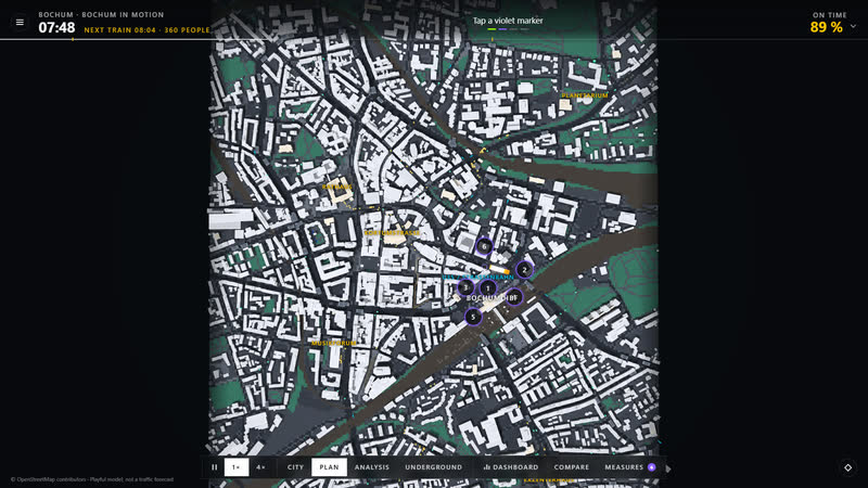 Minimal City: Draufsicht mit Lagebild (englische Oberfläche).