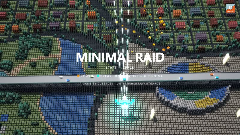 Minimal Raid: der Titel über der Stadt.
